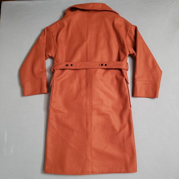 CHUU Coat in Camel Size Small Belted Trench‎ Fleece Winter Coat Made in Korea - Picture 2 of 11